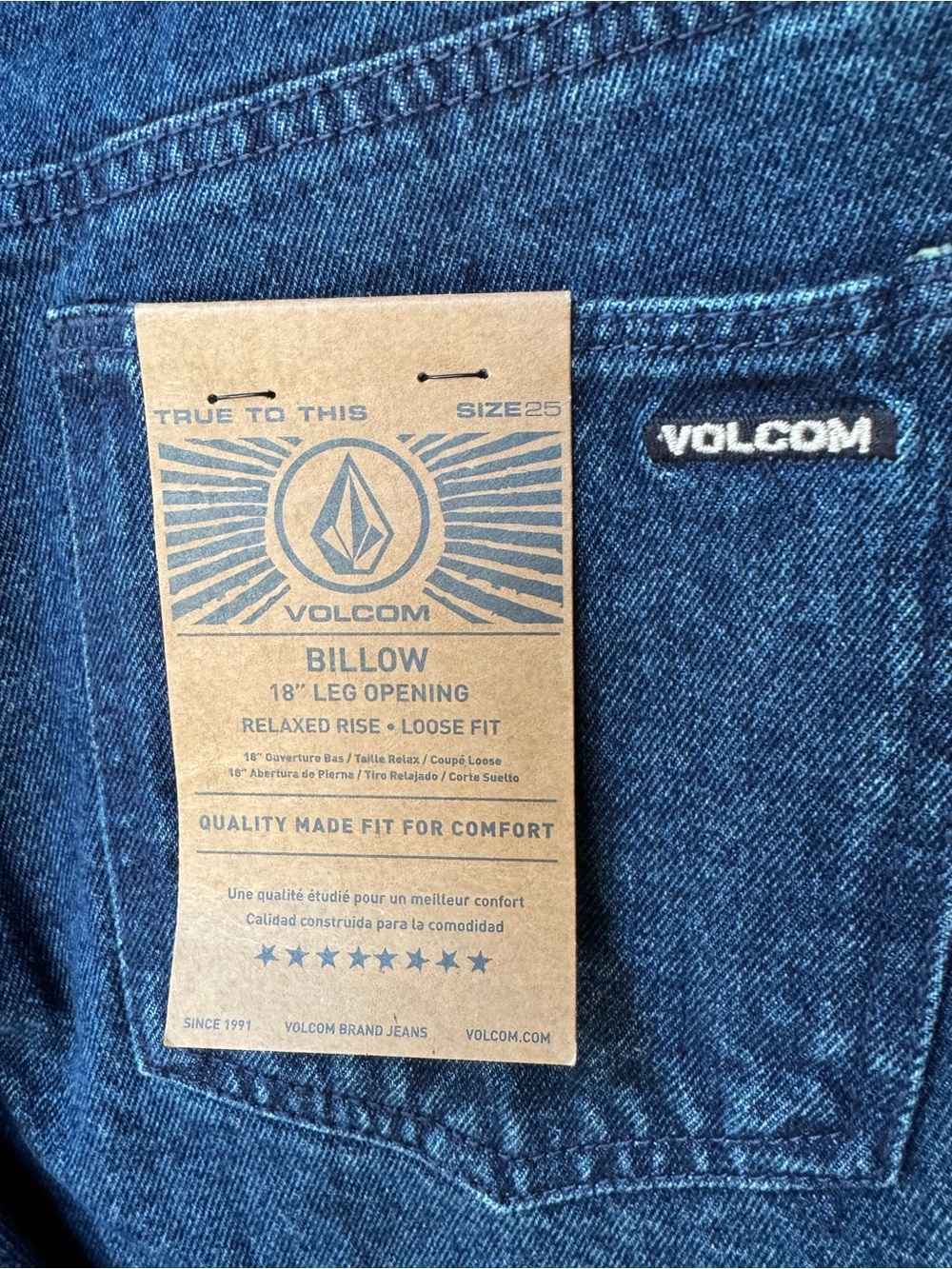 Volcom boys  Dark Blue Wide-Leg Jeans 10/25 NWT - Picture 6 of 8